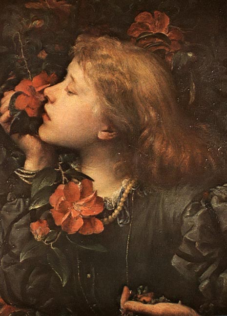 Camellia and Creator | Online Stars A young creator with red hair gently smells a camellia flower while considering their first content platform.